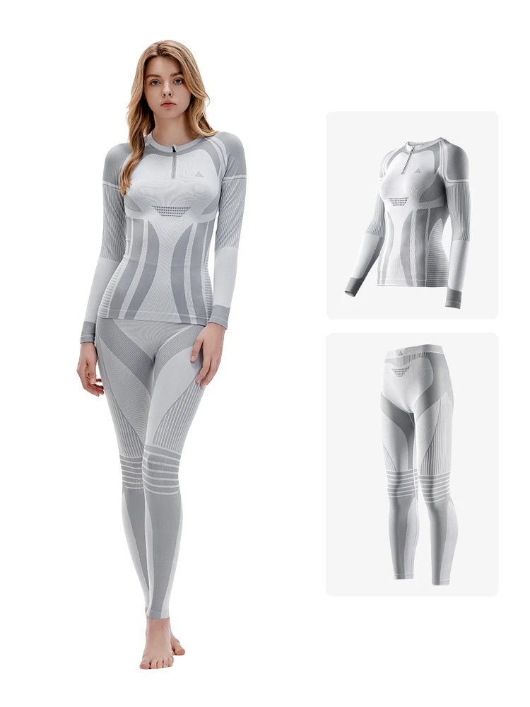 NANDN Ski Abbigliamento ad asciugatura rapida Biancheria intima termica a compressione da donna Abbigliamento da sci Pantaloni da esterno Professionale