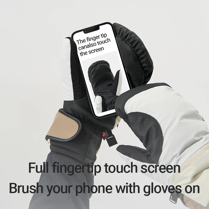 NANEND Ski Gloves, Waterproof, Wear-resistant and Warm Men's and Women's Outdoor Snowboarding Gloves for Riding