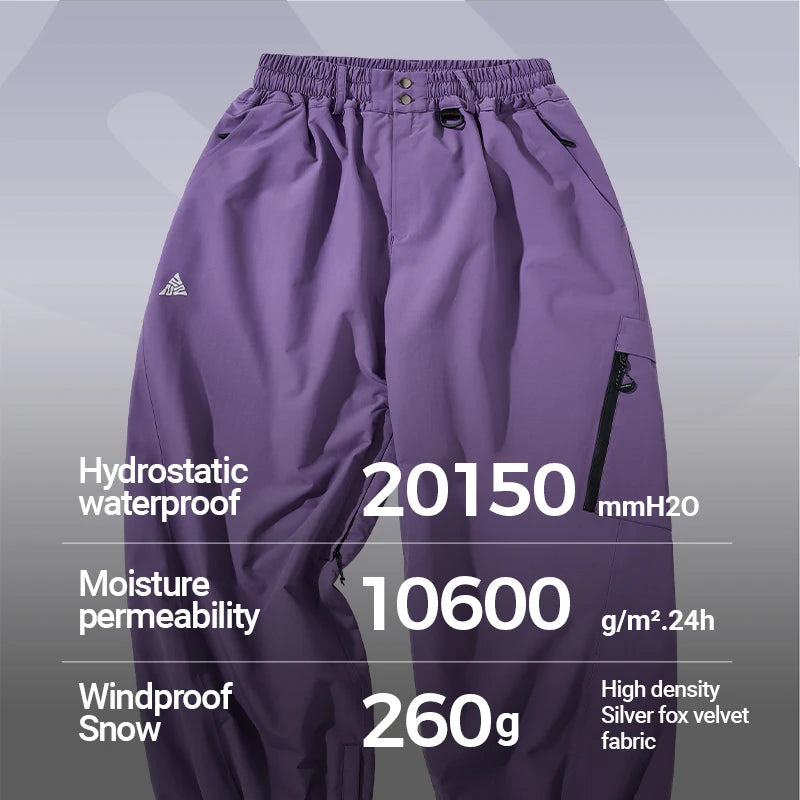 NANEND New Snowboard Ski Pants Women's 3L Full-pressure Glue Loose Waterproof Professional Thickened Men's Ski Pants