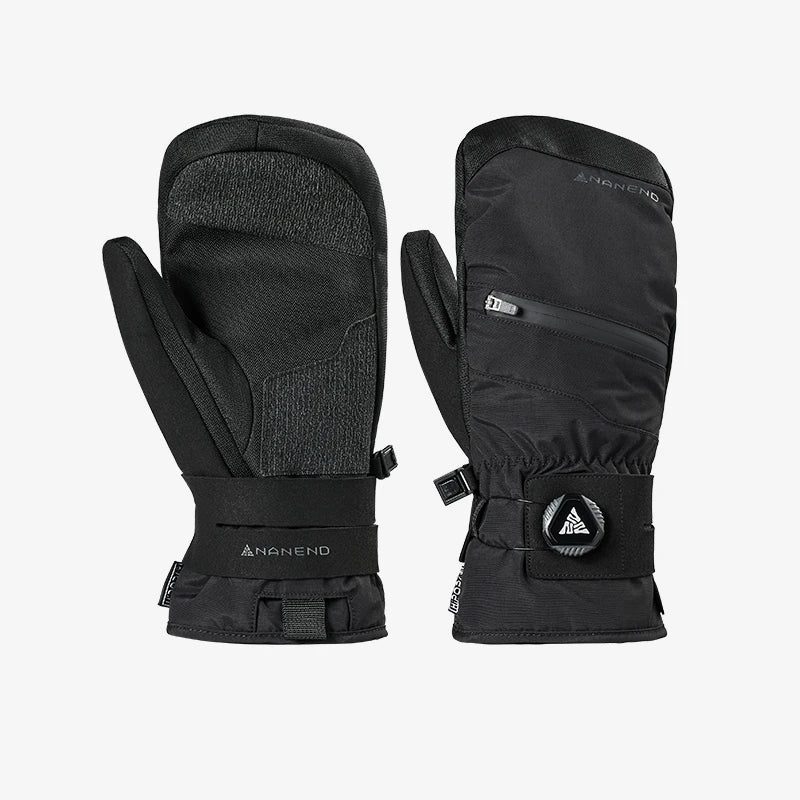 NANEND Cordura durable Kevlar ski gloves with built-in wrist guards and rotating button closure