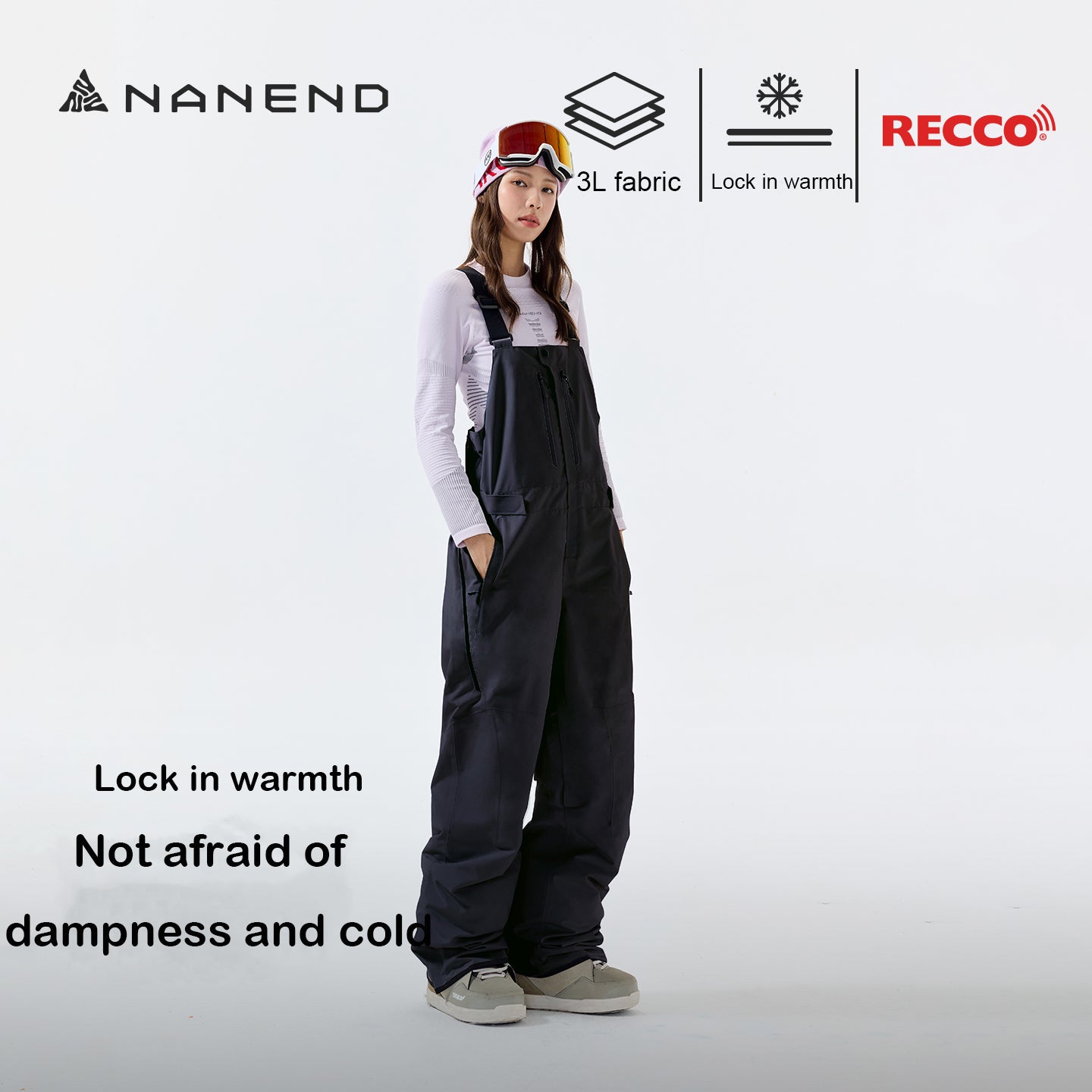 NANEND 25 neue Skioveralls (Unisex) Single Board 3L wasserdichter und winddichter Outdoor-Profi-Overall