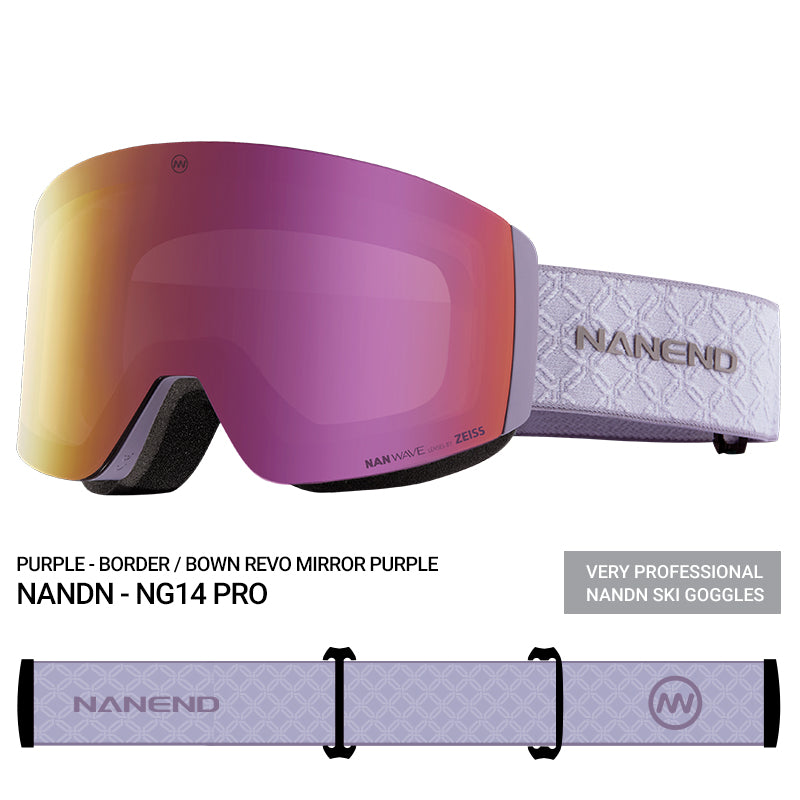 NANEND Zeiss dual-lens Wave magnetic design anti-fog and brightening ski goggles NG14pro