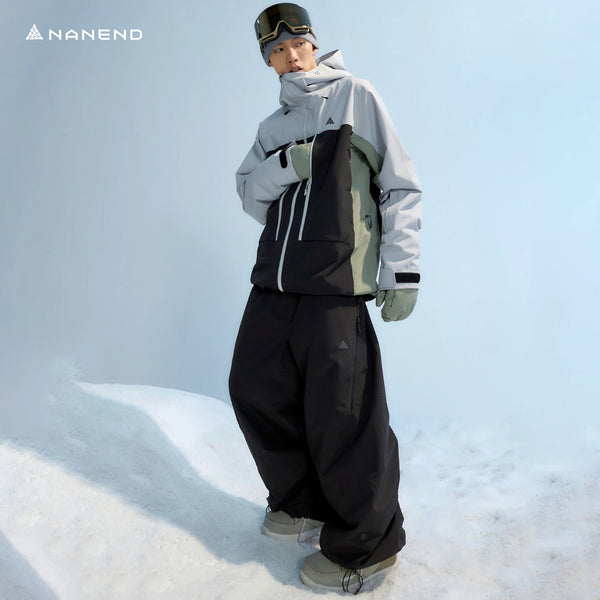 Nanend snowboard ski pants women's 3L full-pressure glue new snow pants waterproof and wear-resistant velvet men's snow pants
