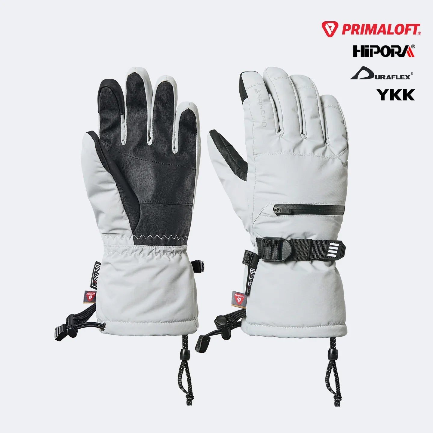 NANEND Five-finger thickened warm and waterproof ski gloves