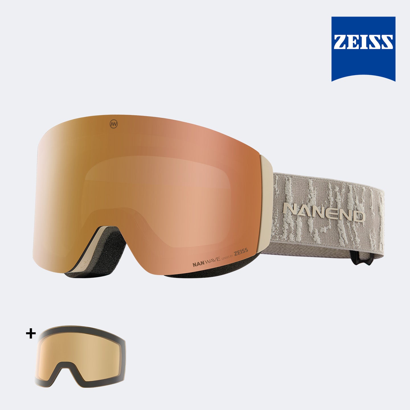 NANEND ZEISS Magnetische Doppelschicht-Antibeschlag-Skibrille UV400 für Erwachsene 