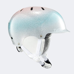 Wide-brimmed warm laser gradient electroplated silver ski helmet NT31 III