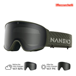 NANEND 25 Neue, kleine, farbwechselnde Flip-Top-Skibrille mit Antibeschlagfunktion NG24MAX 