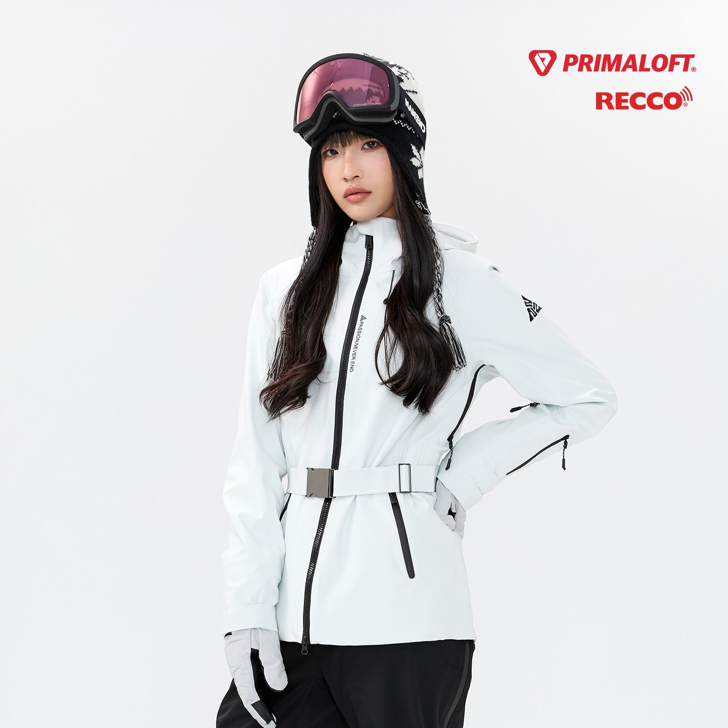 NANEND New Women's Slim Fit Waterproof P-Cotton Warm Ski Jacket