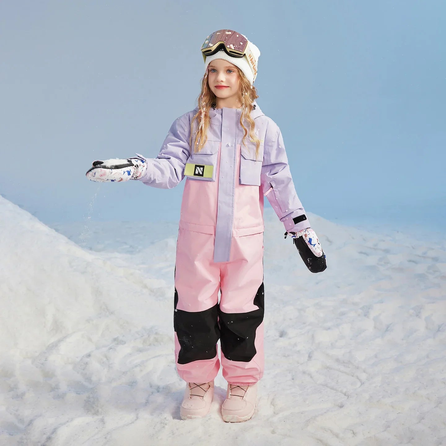 Combinaison de ski une pièce chaude et imperméable NANEND pour enfants, garçons et filles. 