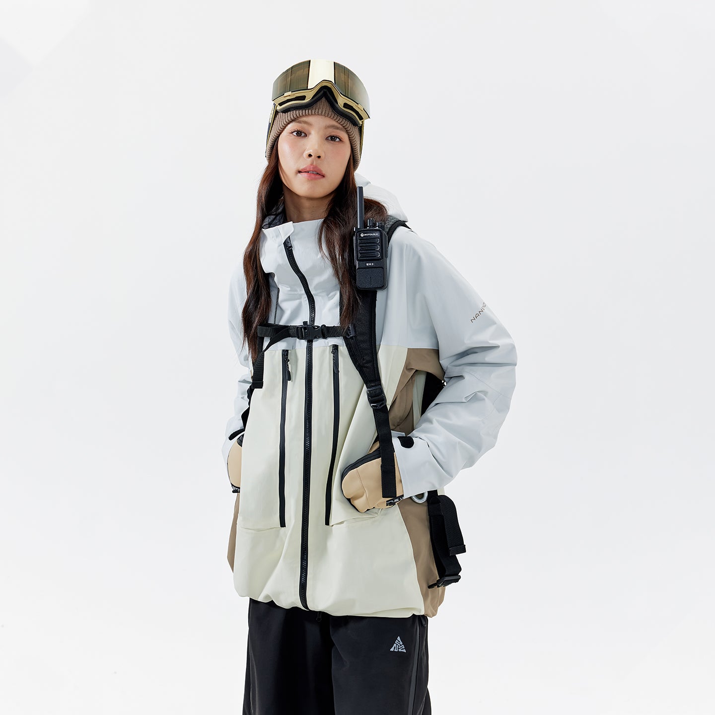 NANEND Verdicken 3L Skijacke Herren Damen Winddicht Wasserdicht Winter Skimantel Skibekleidung Einfarbige Kapuze Warmer Snowboard Skianzug 