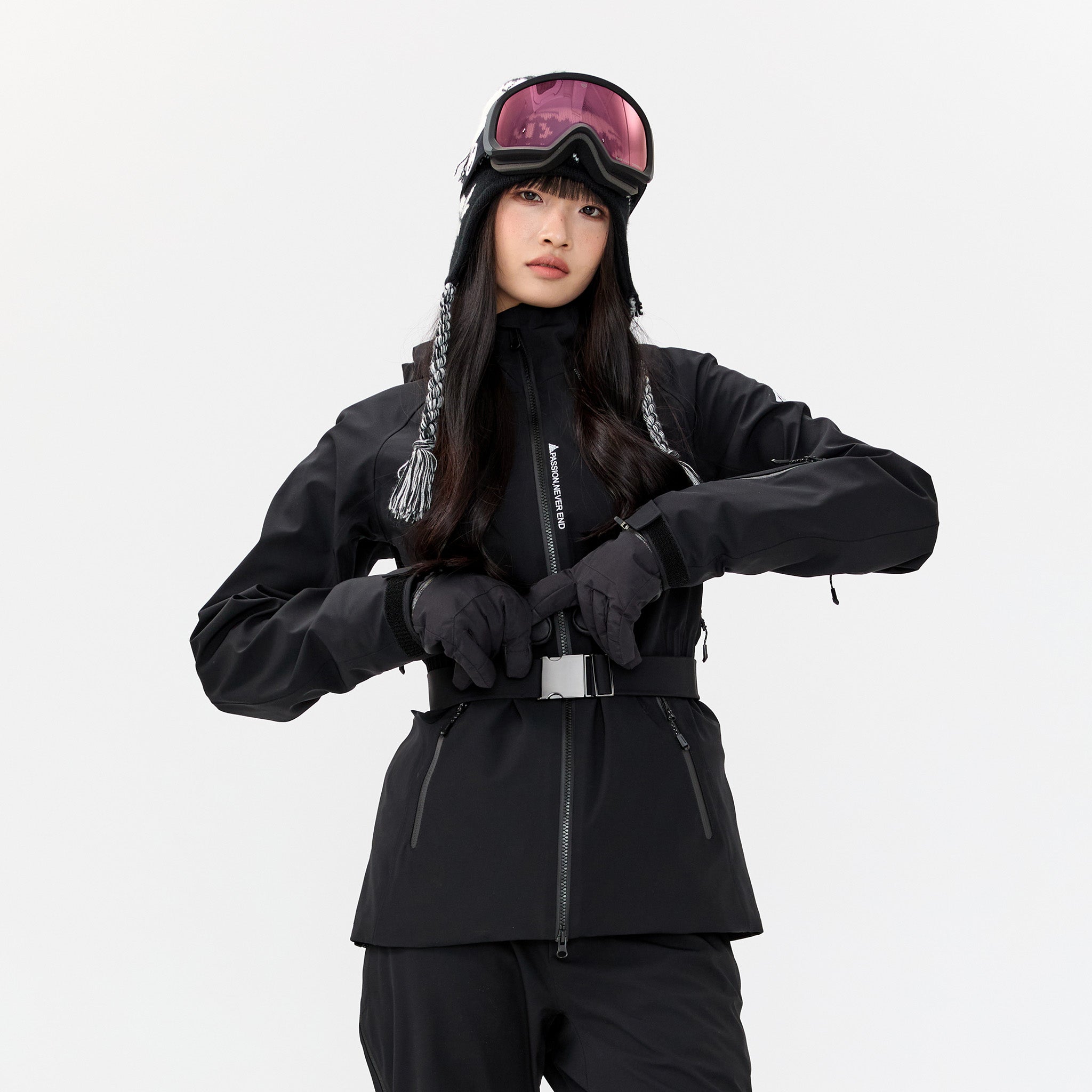 NANEND New Women's Slim Fit Waterproof P-Cotton Warm Ski Jacket