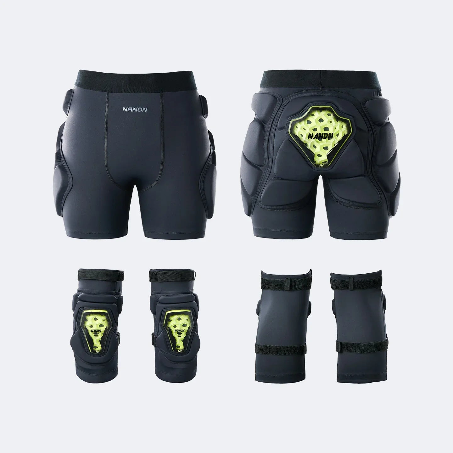 NANEND Innenprotektoren-Set für Hüfte und Knie für Einzel- und Doppelski, Unisex, Erwachsenengröße 