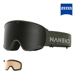 NANEND Transient-Dual ZEISS Lens Anti-Fog Bamboo Textured Straps Ski Goggles NG24Pro