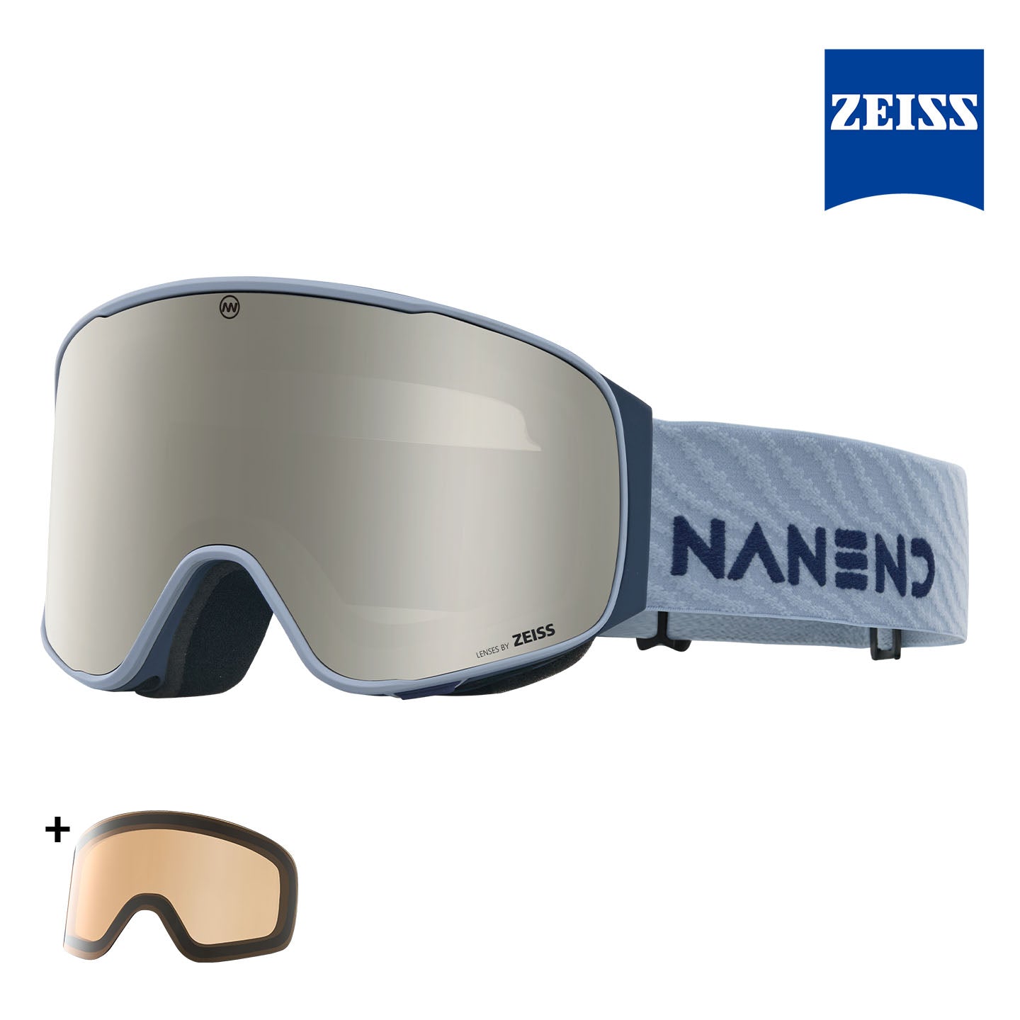 NANEND Transient-Dual ZEISS Lens Anti-Fog Bamboo Textured Straps Ski Goggles NG24Pro