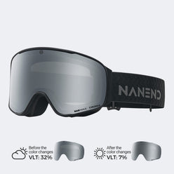 NANEND 25 Neue, kleine, farbwechselnde Flip-Top-Skibrille mit Antibeschlagfunktion NG24MAX 
