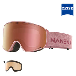 NANEND Transient-Dual ZEISS Lens Anti-Fog Bamboo Textured Straps Ski Goggles NG24Pro