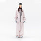 NANEND Women's 2025 New Loose Waterproof Snowboard Thickened 3L Fully Sealed Pink Ski Suit Set