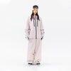 NANEND Women's 2025 New Loose Waterproof Snowboard Thickened 3L Fully Sealed Pink Ski Suit Set