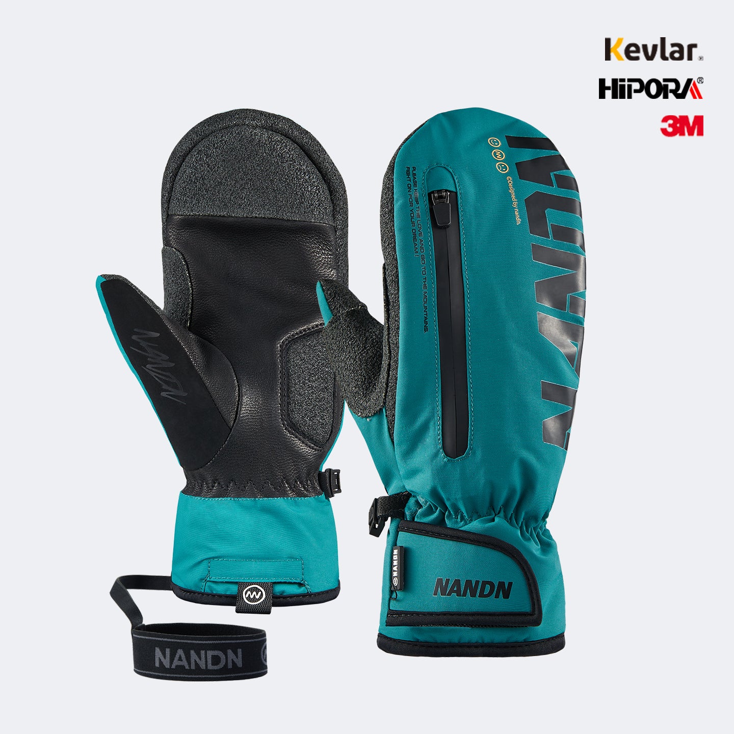 NANEND Built-in wrist support and stability, professional abrasion-resistant Kevlar ski gloves, unisex.