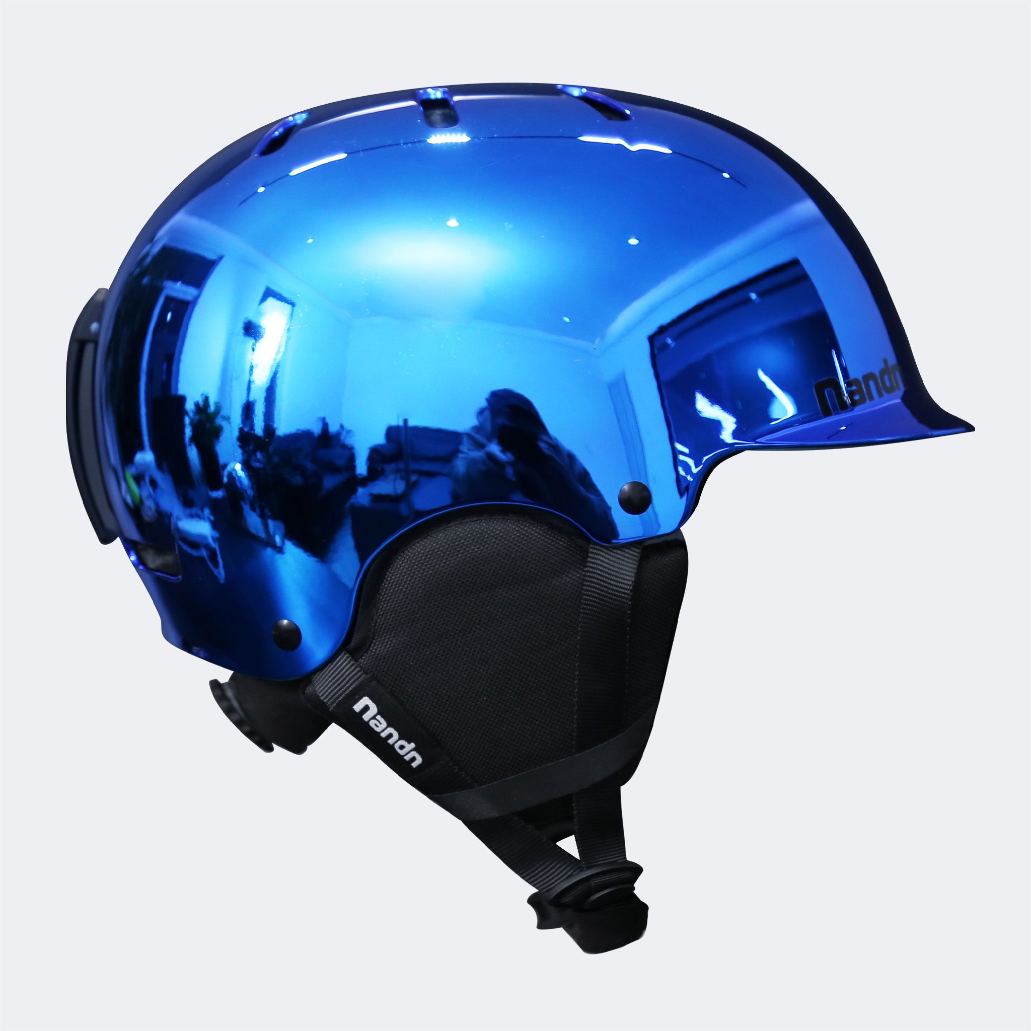 NANEND Wide-brimmed warm laser gradient electroplated silver ski helmet NT31 III
