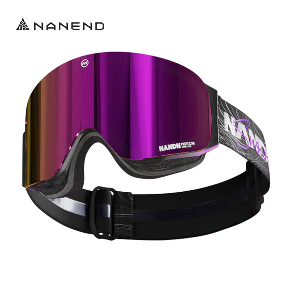 Nanend OTG Ski Goggles Magnetic,  Mazzucchelli Anti-Fog Lenses, HD & Flip-Up Goggles for Men, Women & Youth, UV Protection, Multiple VLT Options