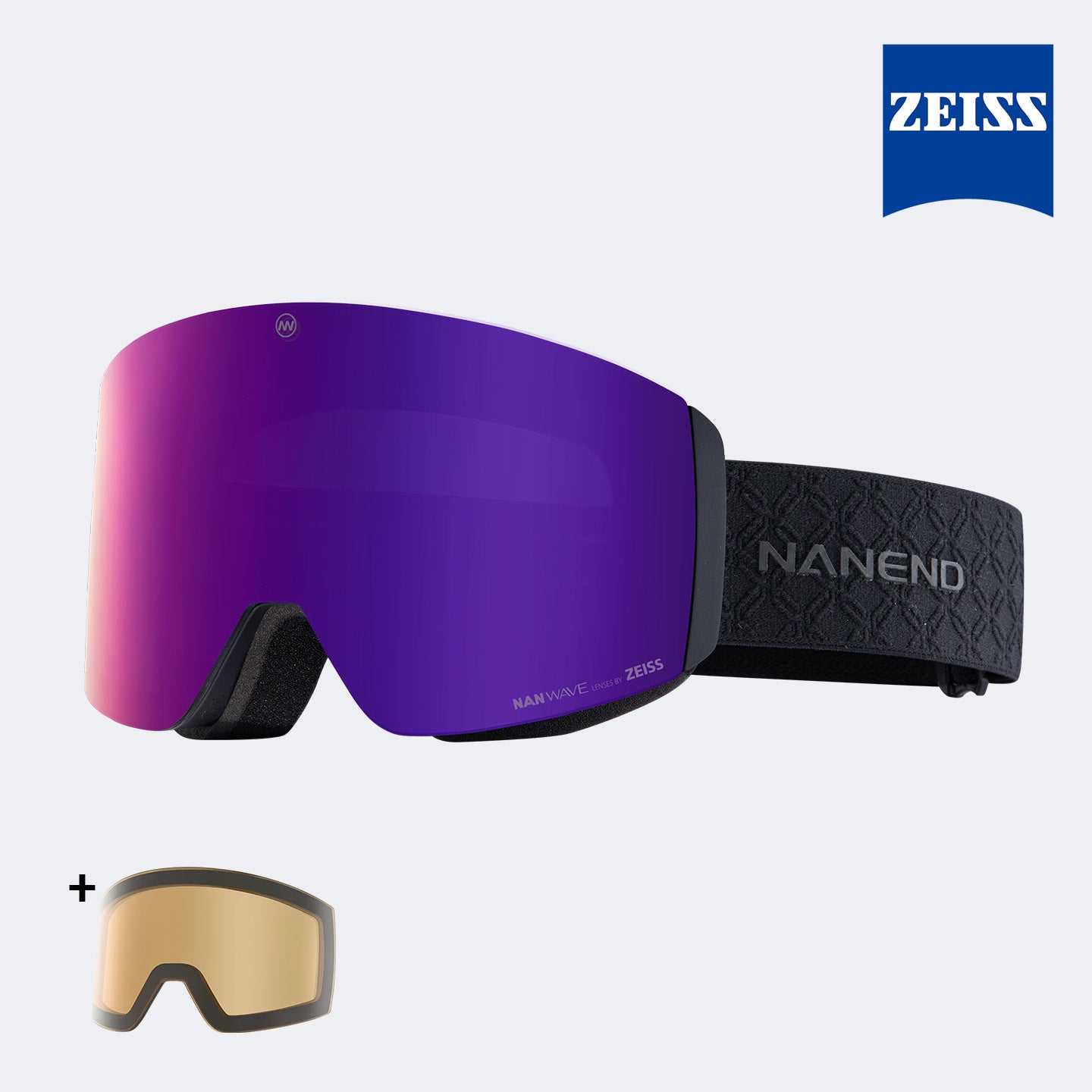 NANEND ZEISS Magnetische Doppelschicht-Antibeschlag-Skibrille UV400 für Erwachsene 