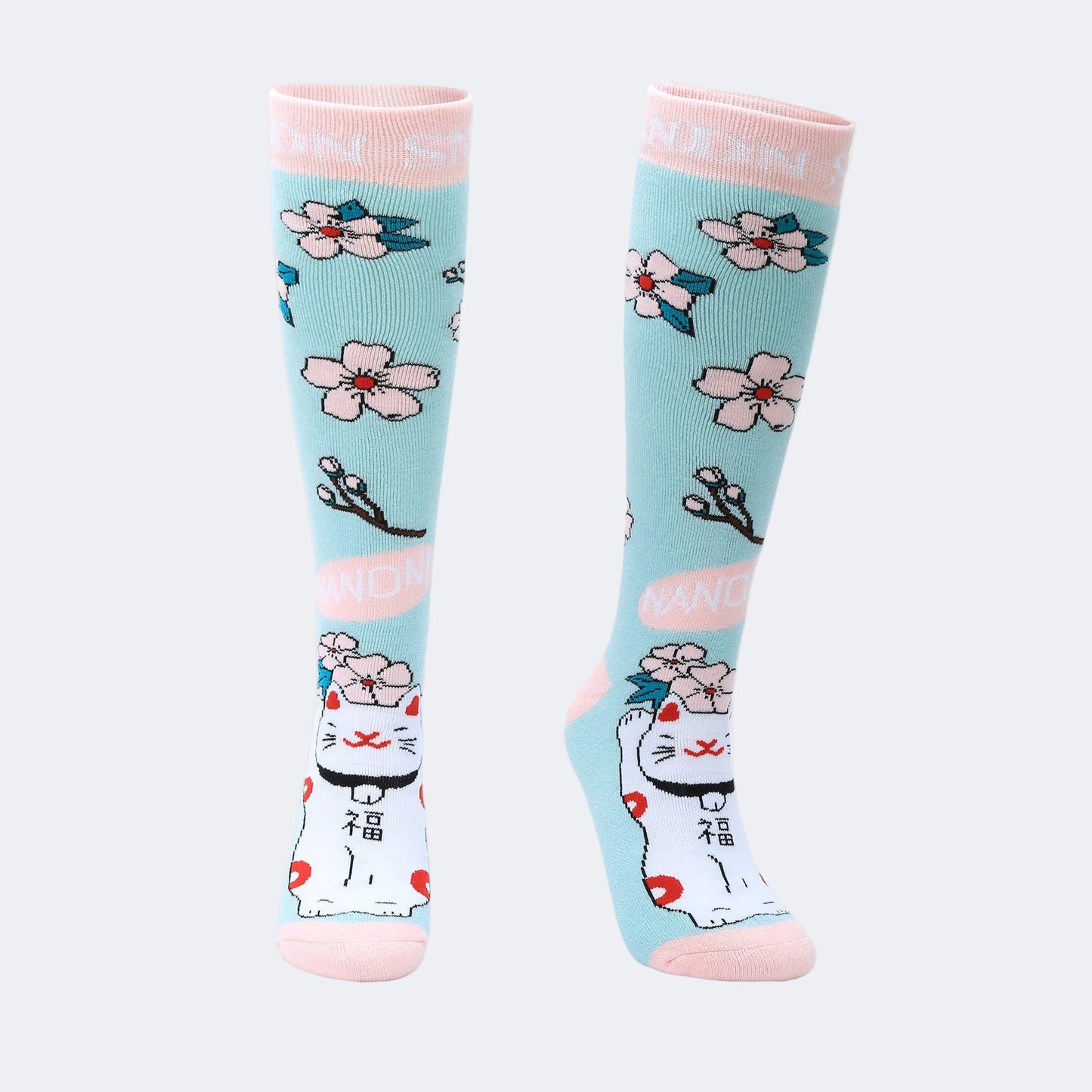 Kids Thermal Extra-Long Thickened Ski Socks with Cartoon Print