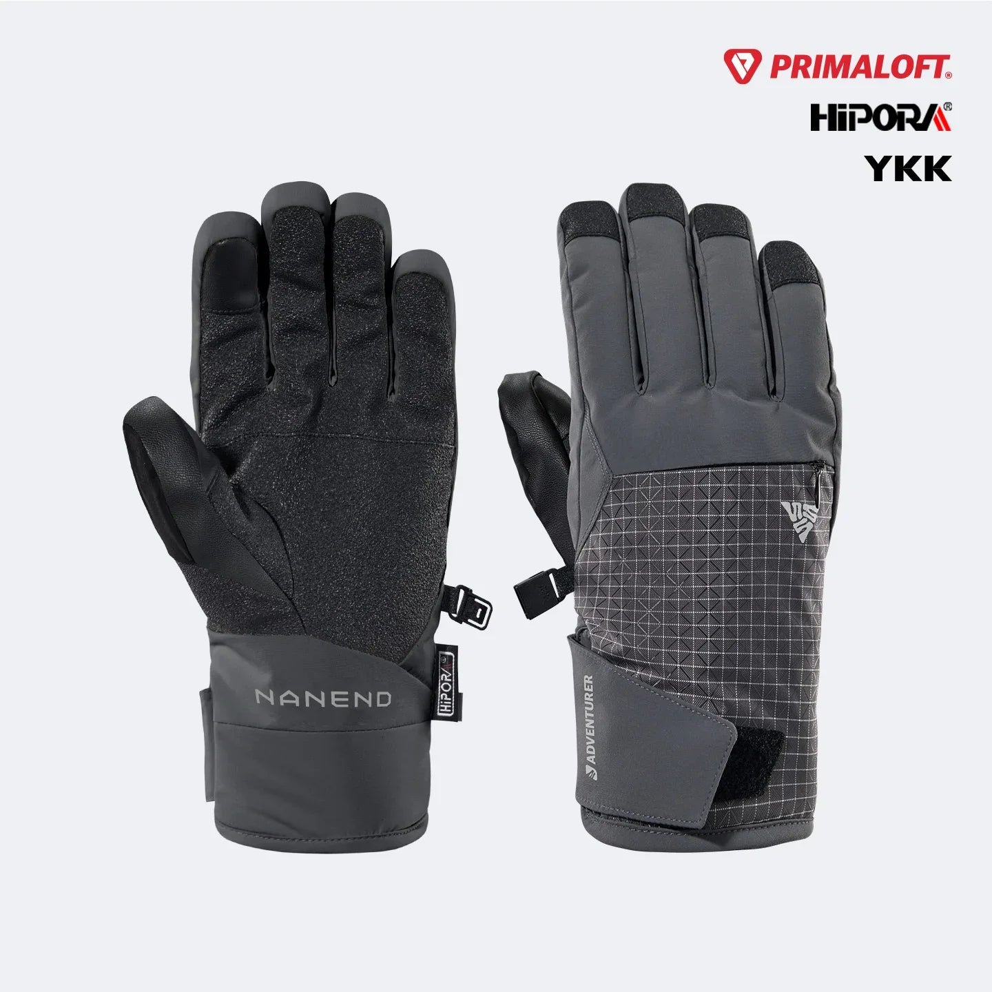 NANEND Five-finger reinforced palm waterproof professional ski gloves