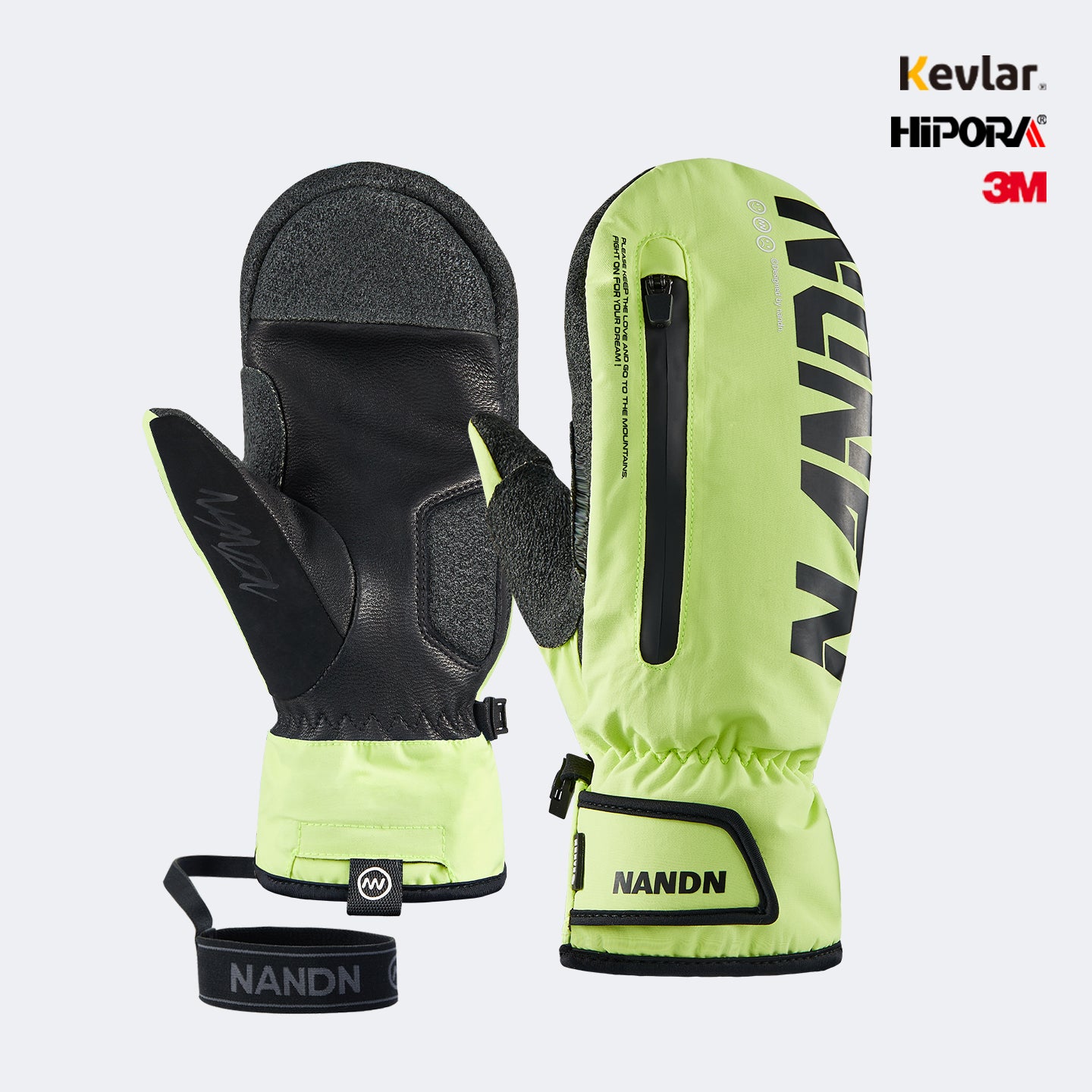 NANEND Built-in wrist support and stability, professional abrasion-resistant Kevlar ski gloves, unisex.