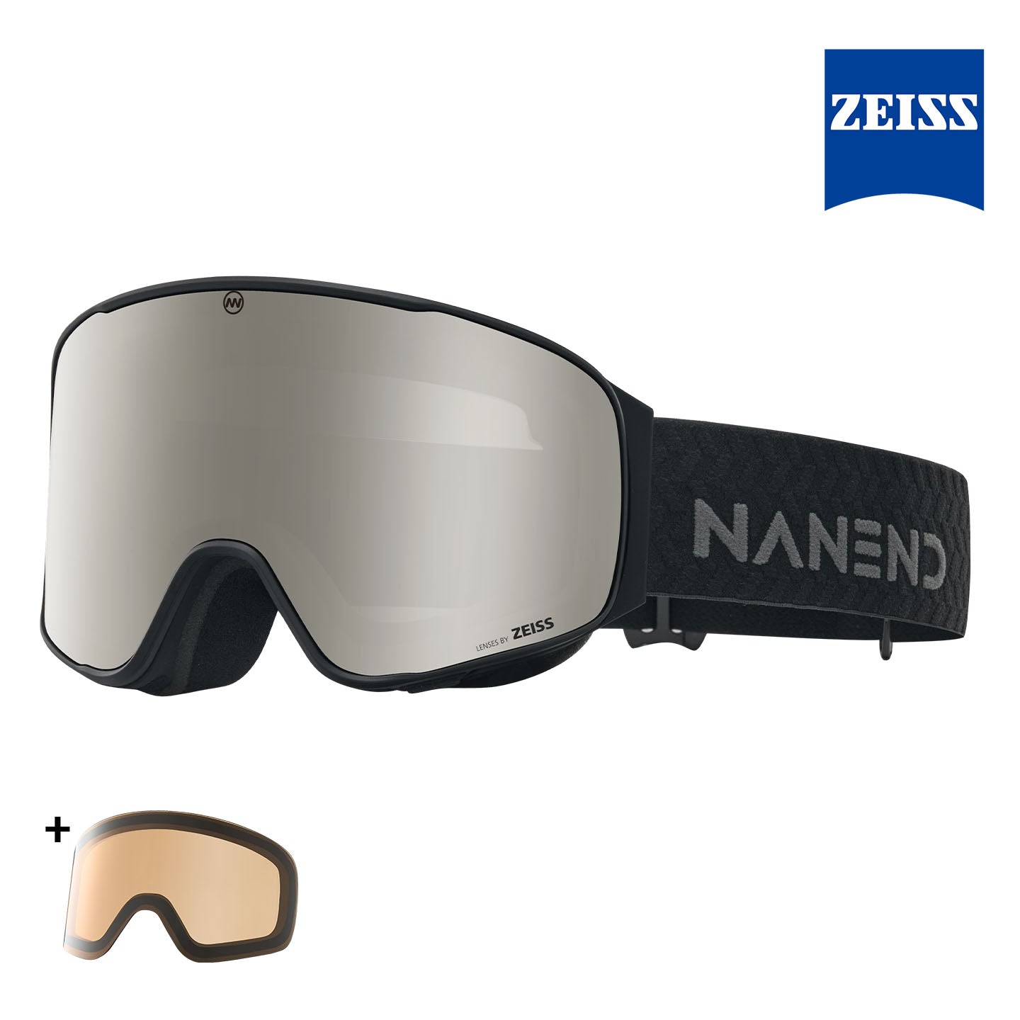 NANEND Transient-Dual ZEISS Lens Anti-Fog Bamboo Textured Straps Ski Goggles NG24Pro