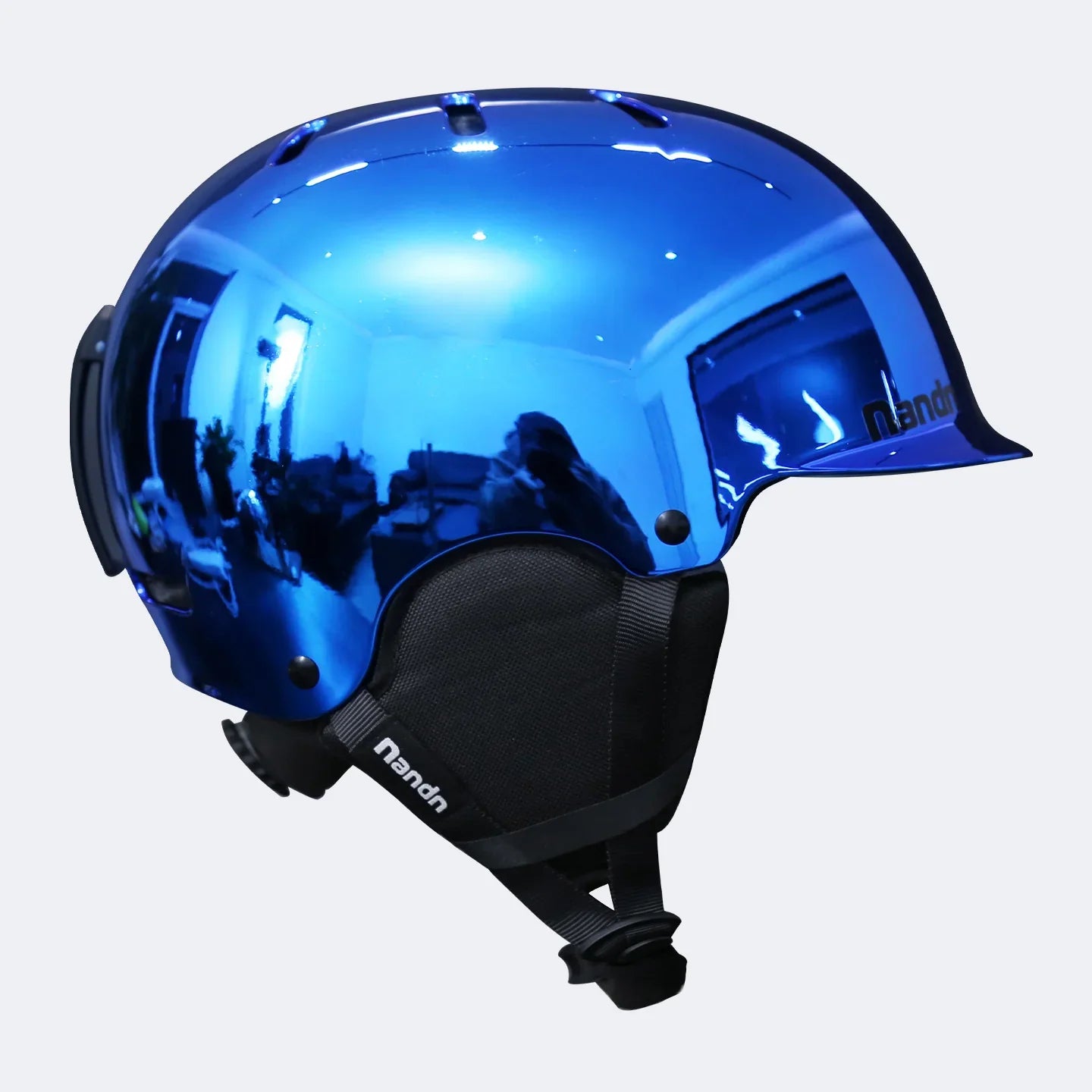 NANEND Wide-brimmed warm laser gradient electroplated silver ski helmet NT31 III