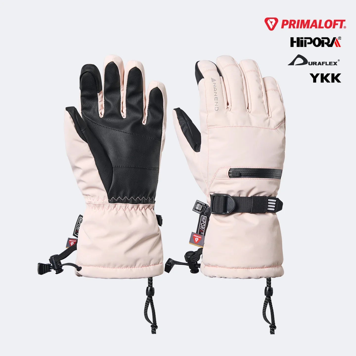 NANEND Five-finger thickened warm and waterproof ski gloves