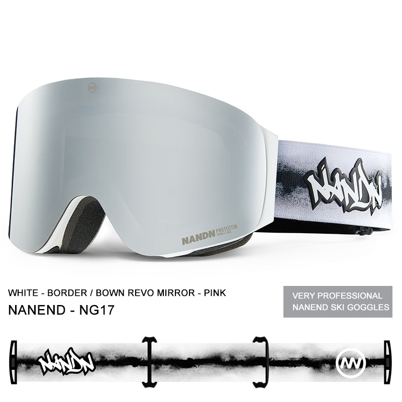 NANEND OTG Ski Goggles Magnetic,  Mazzucchelli Anti-Fog Lenses, HD & Flip-Up Goggles for Men, Women & Youth, UV Protection, Multiple VLT Options