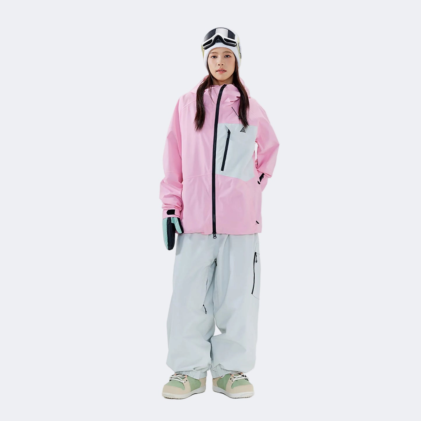 Baby pink jacket +white pants