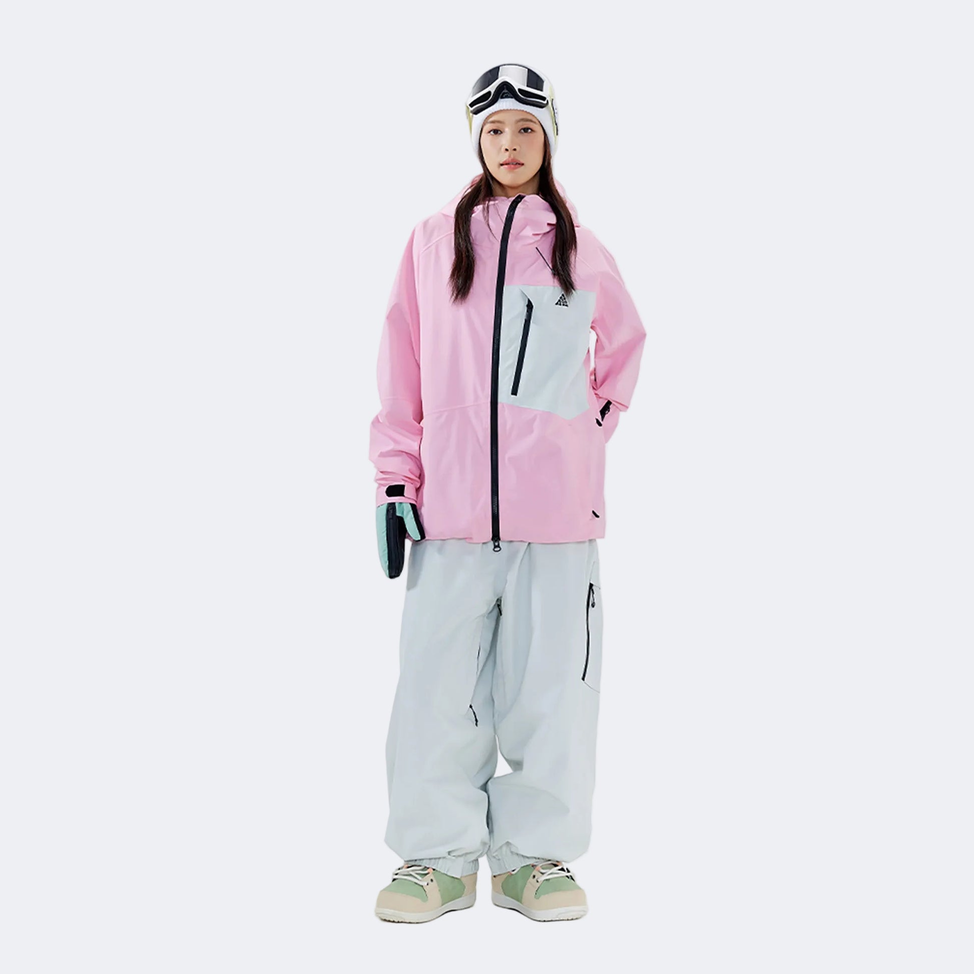 Baby pink jacket +white pants