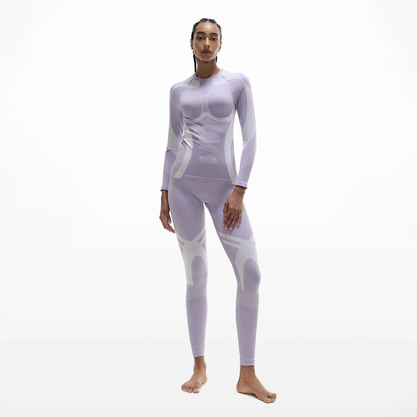 NANEND & AWEX Collaboration: Merino Wool Ski Quick-Drying Shirt with Gradient Compression and KnitzoneX for Women