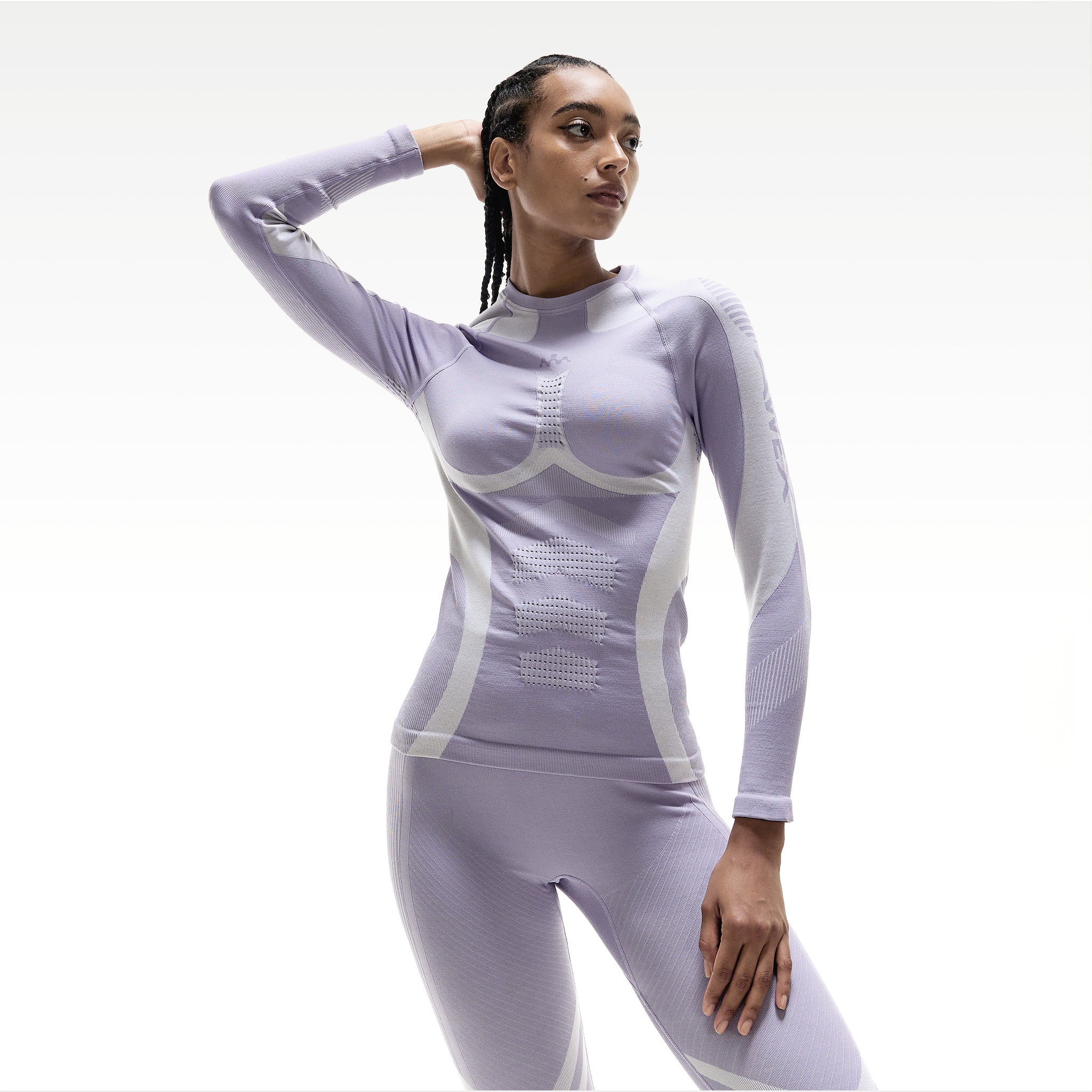 NANEND & AWEX Collaboration: Merino Wool Ski Quick-Drying Shirt with Gradient Compression and KnitzoneX for Women