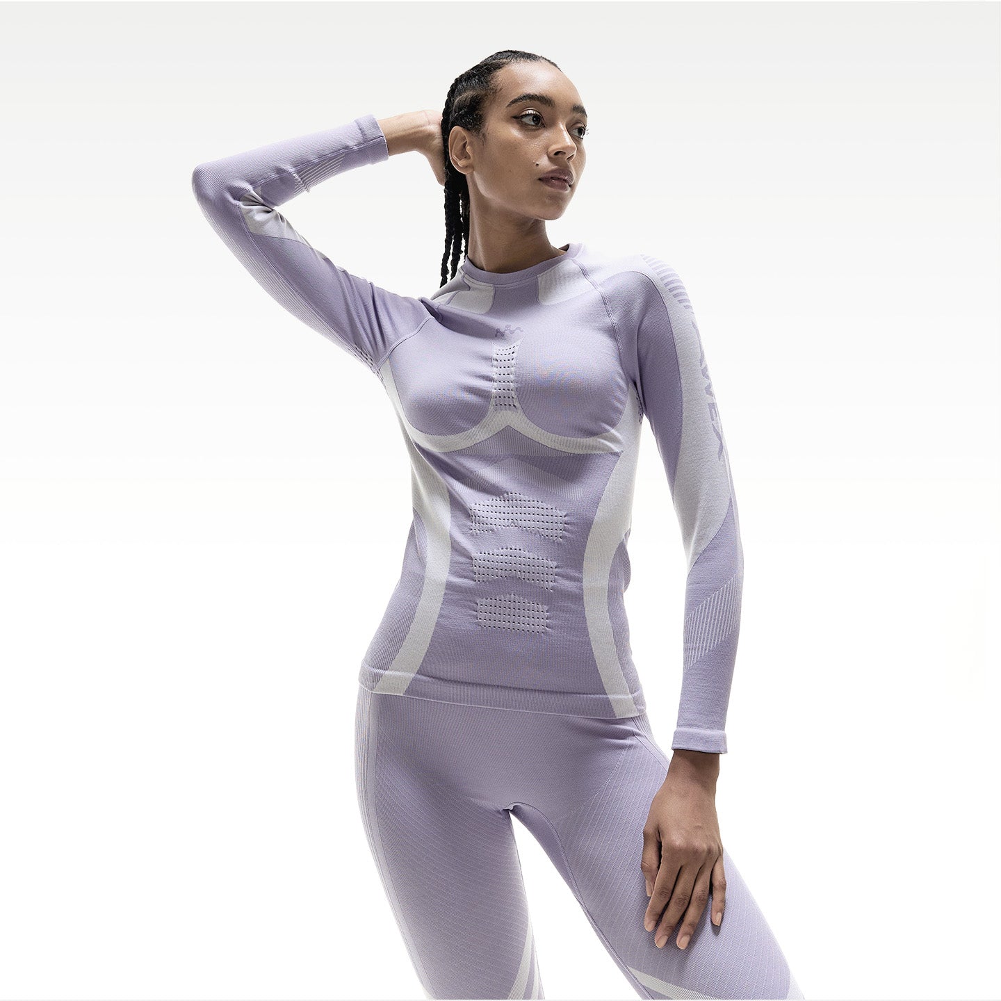 NANEND & AWEX Collaboration: Merino Wool Ski Quick-Drying Shirt with Gradient Compression and KnitzoneX for Women