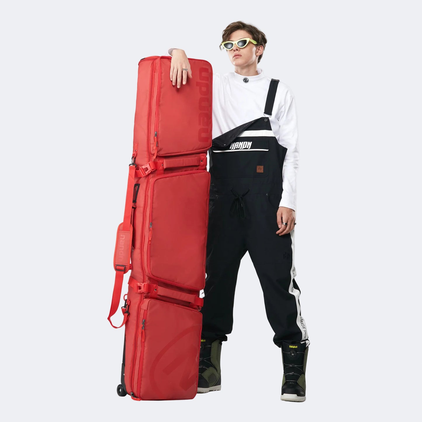 Large-Capacity Rolling Ski & Snowboard Bag with Wet-Dry Separation