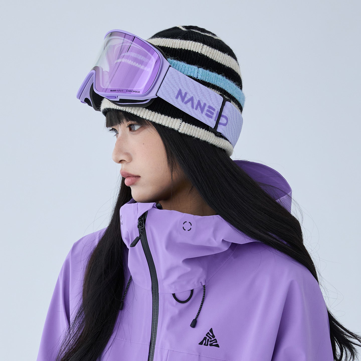 NANEND 25 Neue, kleine, farbwechselnde Flip-Top-Skibrille mit Antibeschlagfunktion NG24MAX 