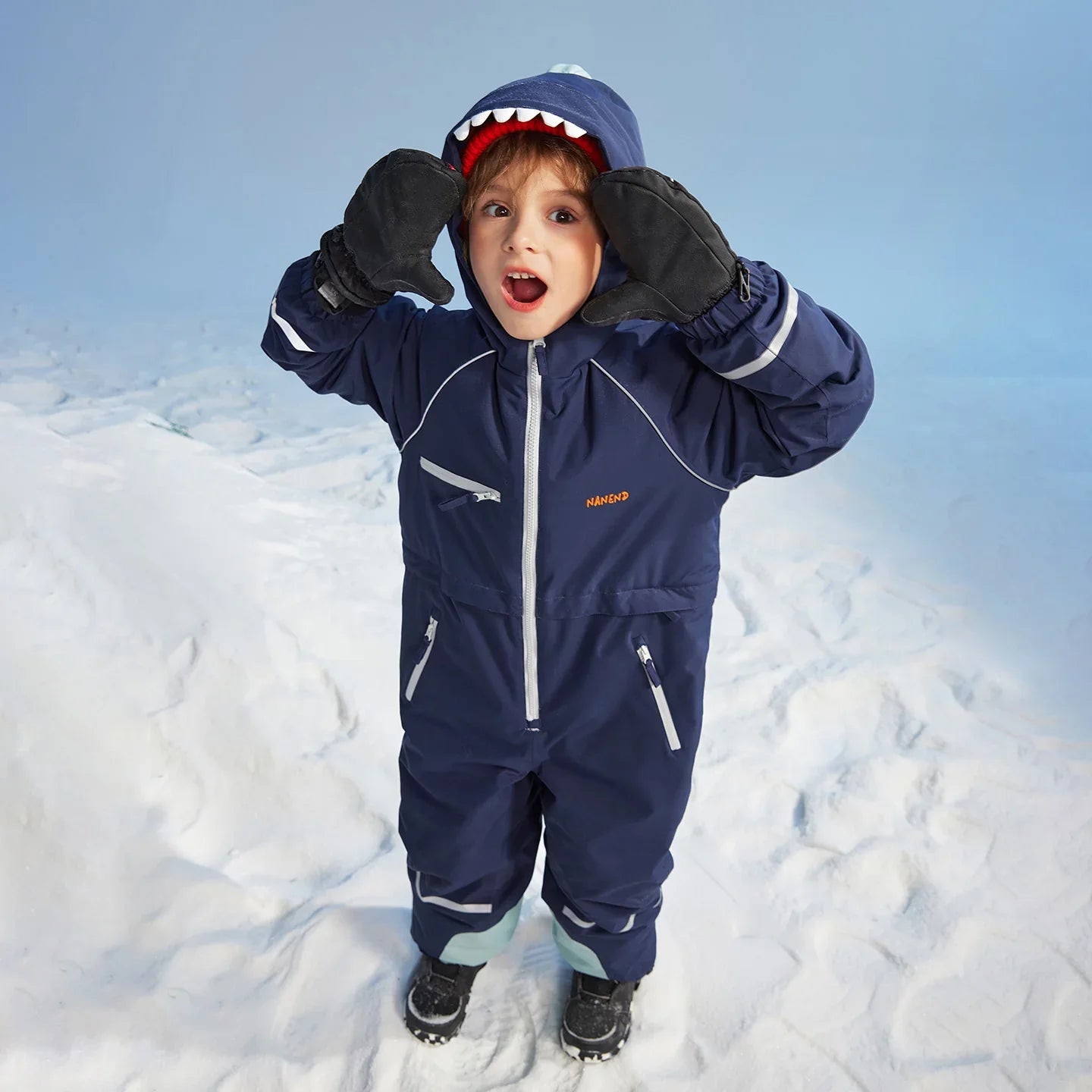 NANEND Warm & Waterproof Children's One-Piece Ski Suit for Boys and Girls