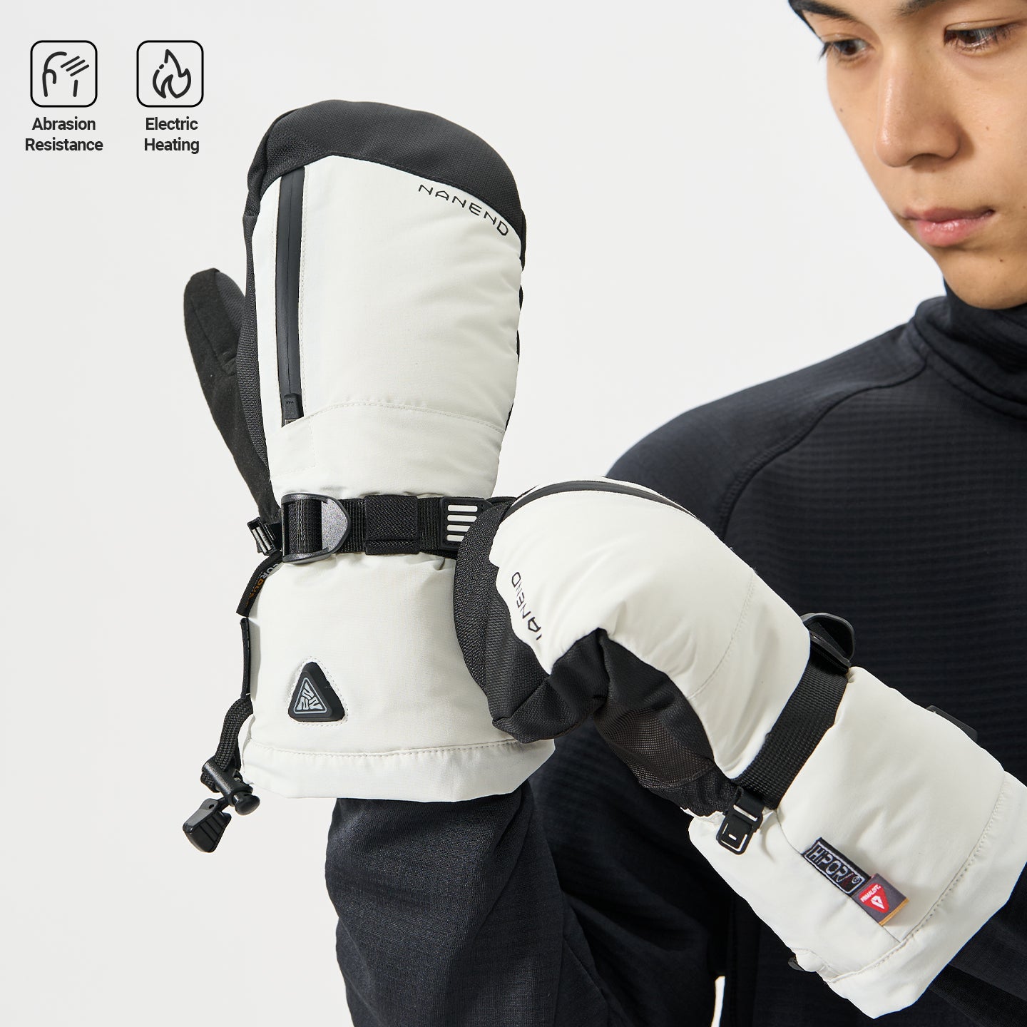 NANEND Electrically Heated Ski Gloves, P Cotton & CORDURA Waterproof for Men and Women