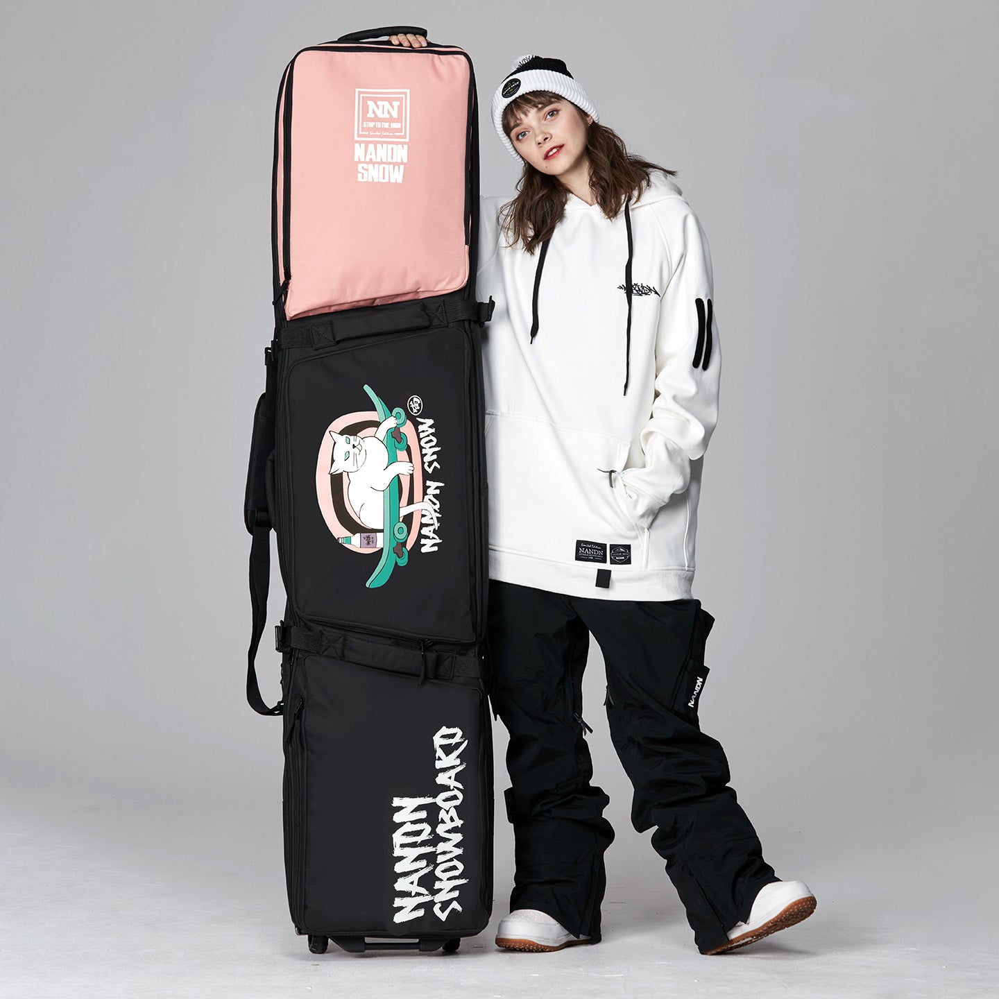 NANEND Waterproof & Abrasion-Resistant Rolling Ski Bag, Large Capacity