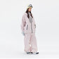 NANEND Women's 2025 New Loose Waterproof Snowboard Thickened 3L Fully Sealed Pink Ski Suit Set