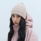 NANEND New colorful solid color versatile warm knitted ski beanies