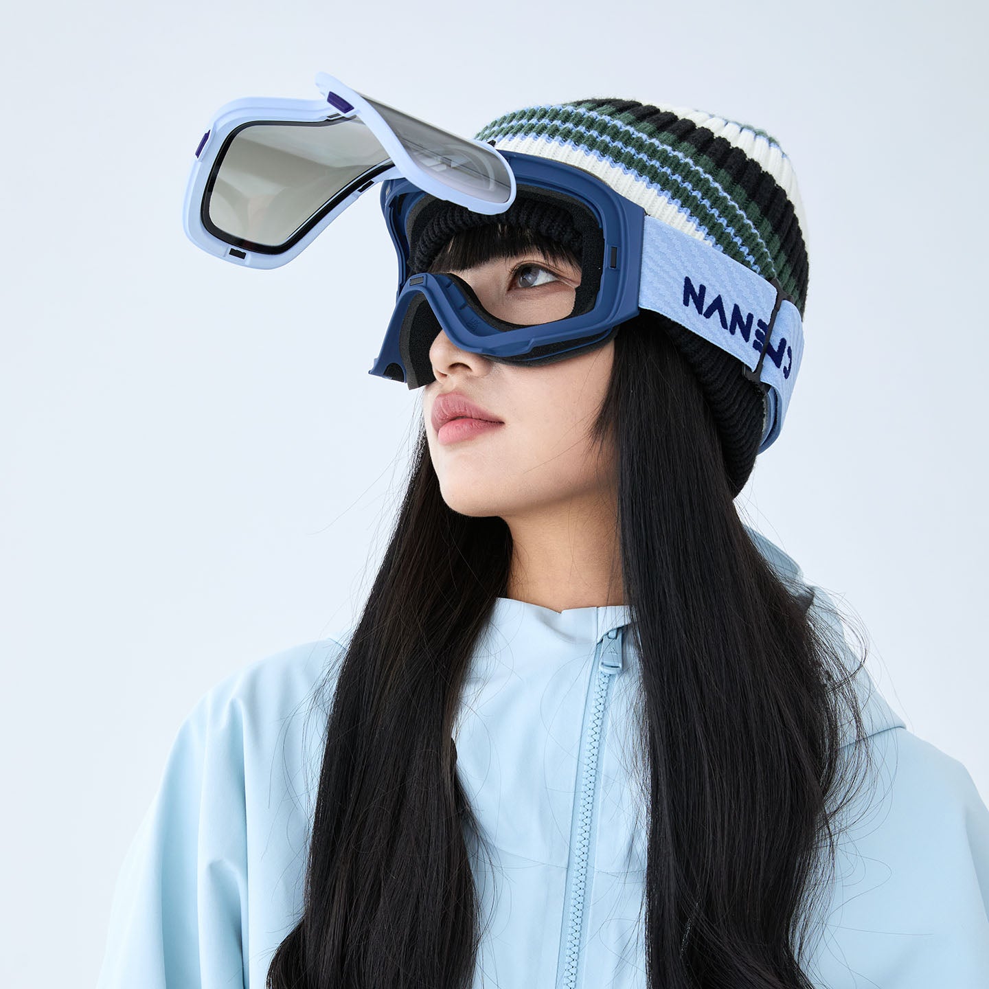 NANEND Transient-Dual ZEISS Lens Anti-Fog Bamboo Textured Straps Ski Goggles NG24Pro