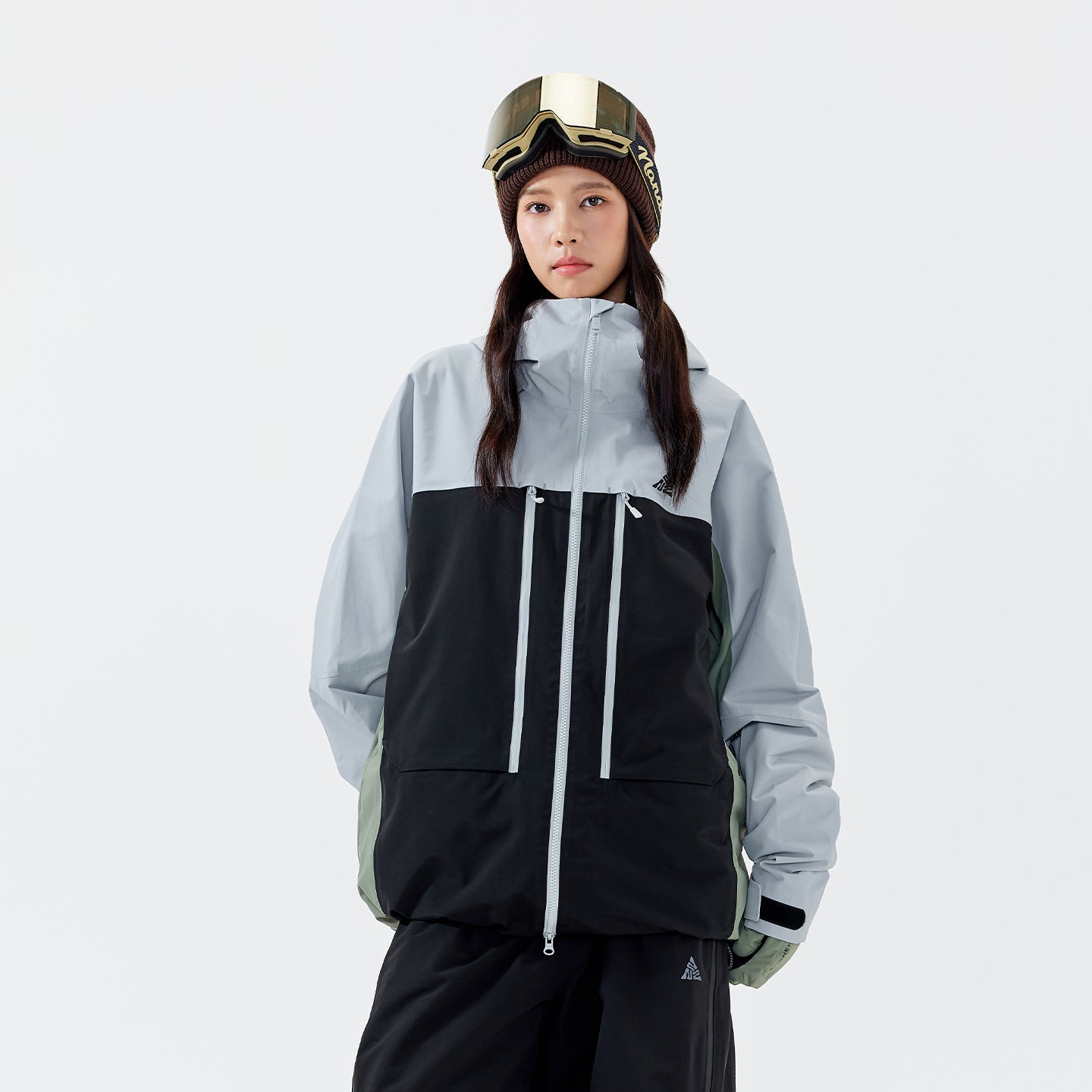 NANEND Verdicken 3L Skijacke Herren Damen Winddicht Wasserdicht Winter Skimantel Skibekleidung Einfarbige Kapuze Warmer Snowboard Skianzug 