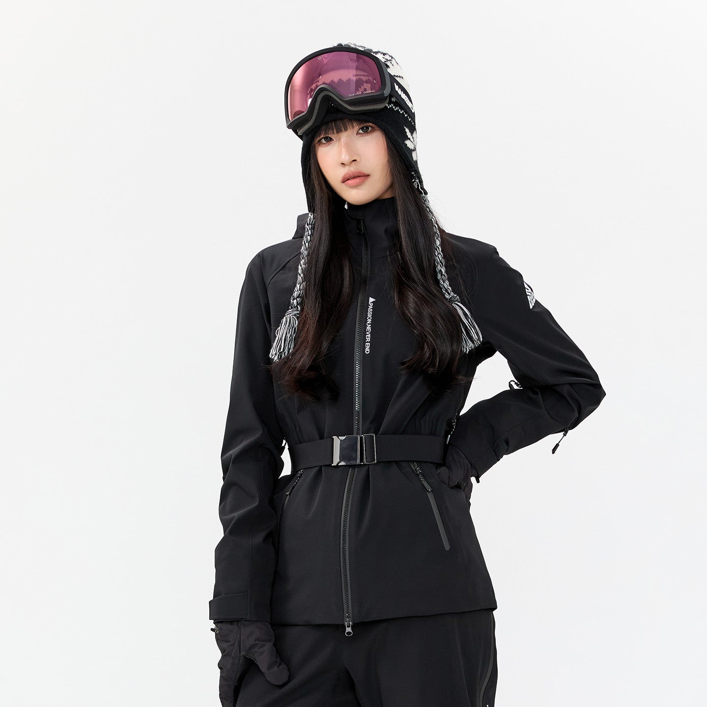 NANEND New Women's Slim Fit Waterproof P-Cotton Warm Ski Jacket