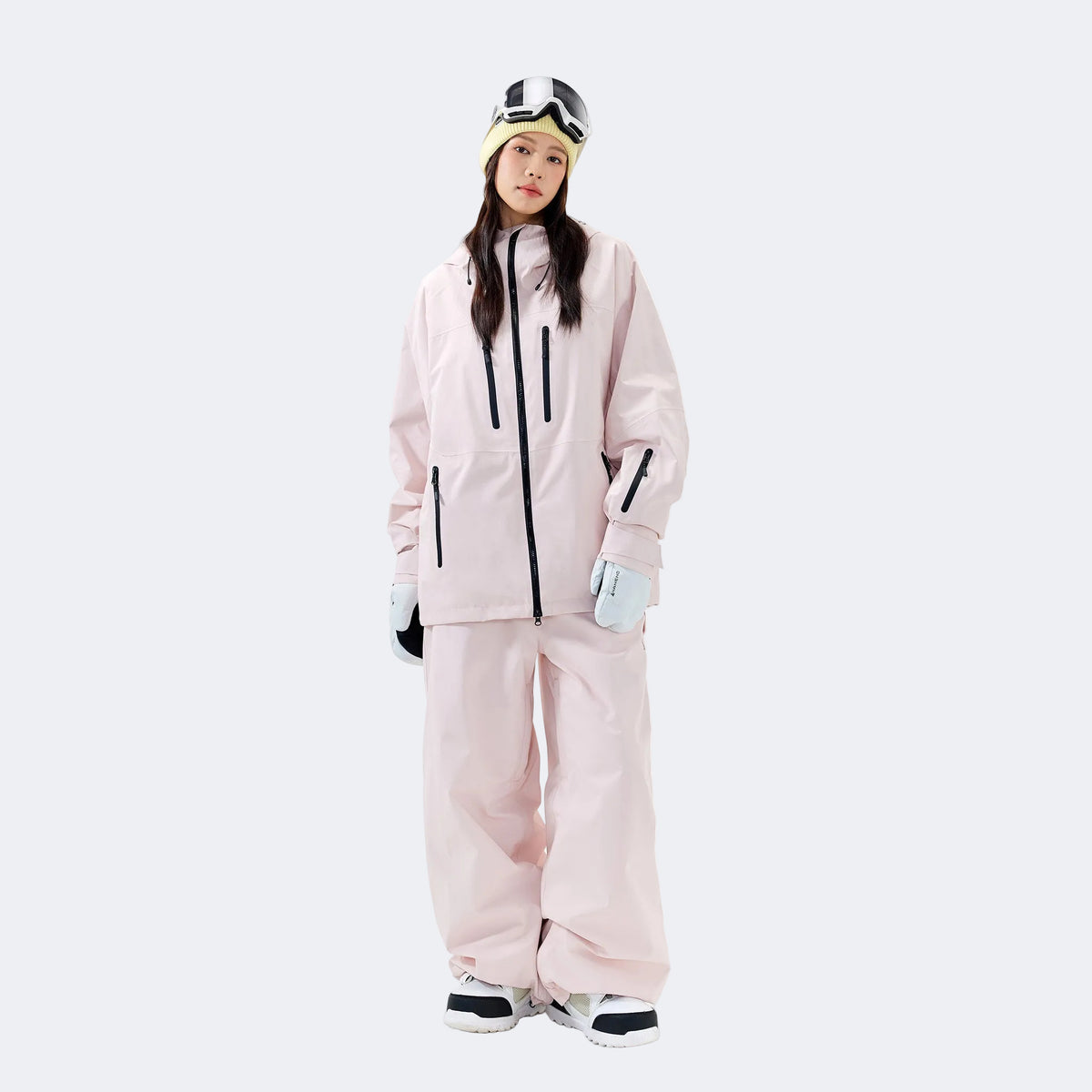 3L Loose Waterproof Pink Ski Suit Set - Women's – NANEND (Pink)