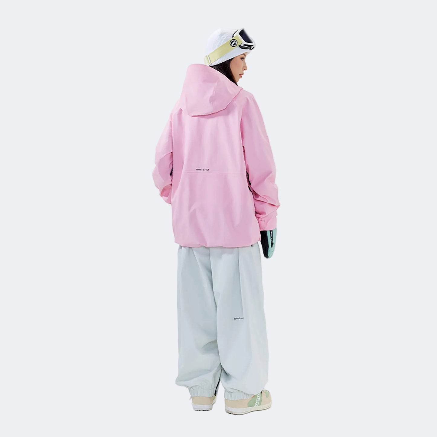 Baby pink jacket +white pants